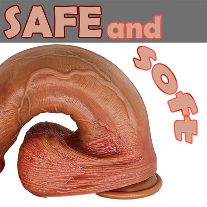 13 inch Huge Silicone Dildo for Women - Big Testicle Realistic Small Glans Thick Anal Masturbator