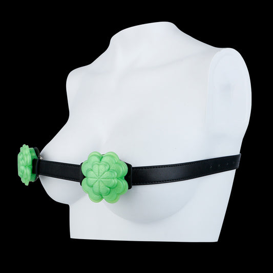 Lucky Clover Glow Chest Harness — Luminous BDSM Toys Bondage Strap with Spiked Silicone Blooms