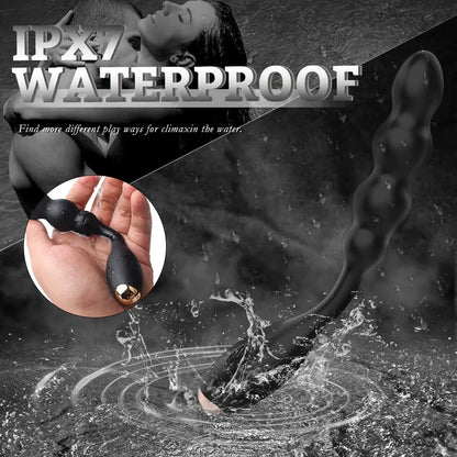 Schwarze Analkugeln aus Silikon mit vibrierendem Butt Plug – stimulierendes Prostata-Massagegerät für Männer