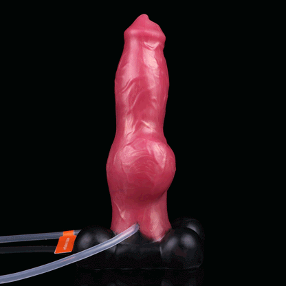 Dog Dildo Suction Cup Butt Plug - Inflatable Ejaculating Knotted Monsterdildo Female Masturbation
