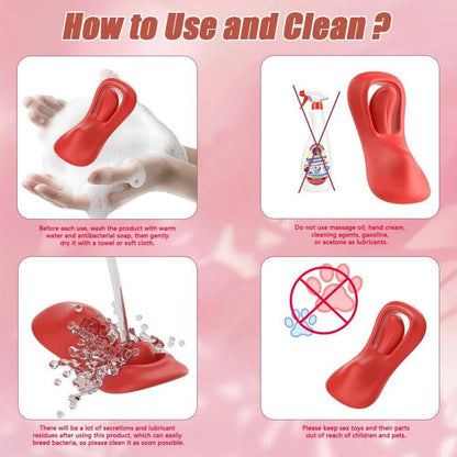 Clitoral Stimulation Magic Wand - Pink Silicone Wearable Strap-On for Female Orgasm