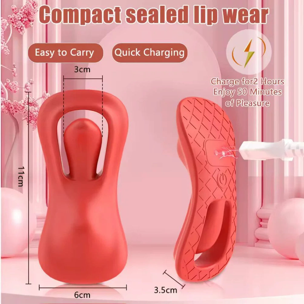 Clitoral Stimulation Magic Wand - Pink Silicone Wearable Strap-On for Female Orgasm