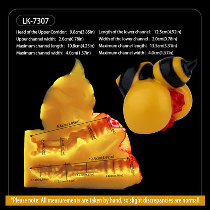 Queen Bee Pocket Pussy | Fantasy Dual-Channel Butt Masturbator with Bee Sting Tip & Stripe Texture — Platinum Silicone