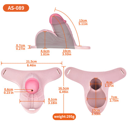 Realistic Silicone Male Chastity Pants with Leather Harness – Breathable Long-Wear Cock Cage for BDSM Control & Daily Submission