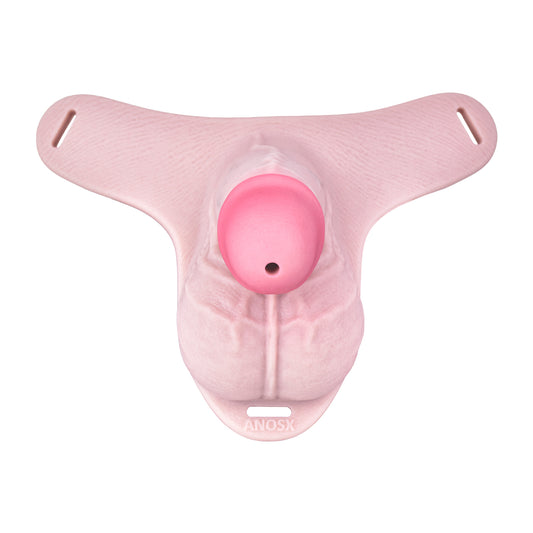 Realistic Silicone Male Chastity Pants with Leather Harness – Breathable Long-Wear Cock Cage for BDSM Control & Daily Submission