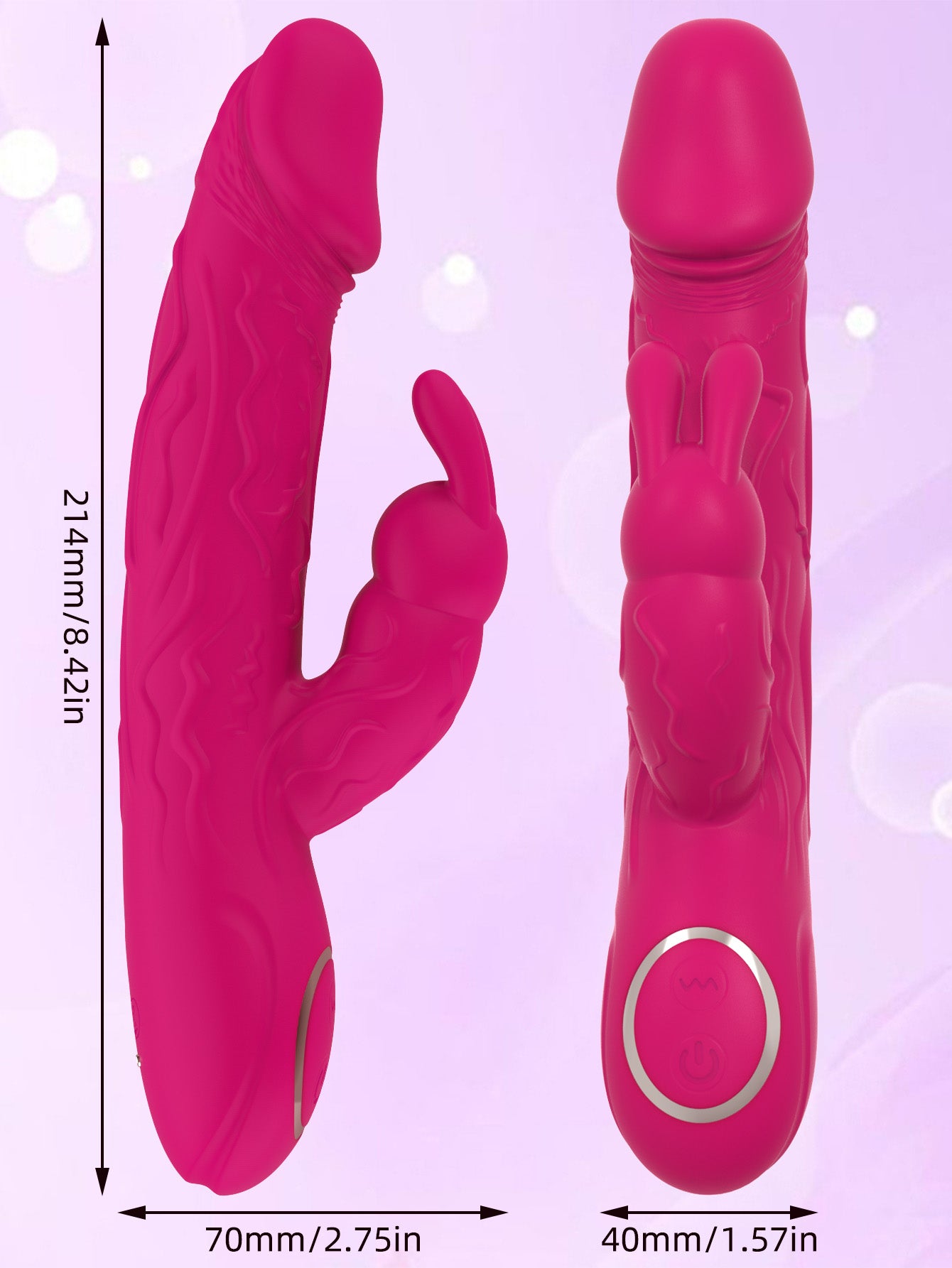 Rabbit Dildo Vibrator - Realistic Glan G Spot Clitoral Stimulator Female Sex Toys