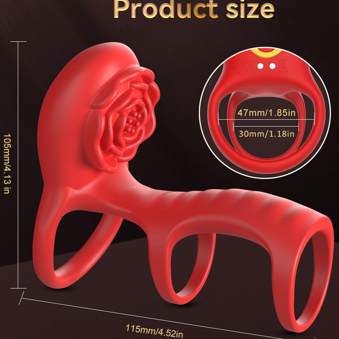Triple Cockring Vibrating Penis Sleeve - APP Remoter Control Clit Stim Domlust Triple Cockring Vibrating Penis Sleeve - APP Remoter Control Clit Stim Domlust