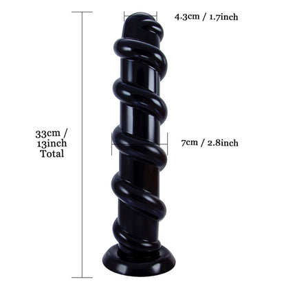 13 inch Long Knotted Dildo - Huge Anal Dildo Female Sex Toys Suction Cup Hands Free Play