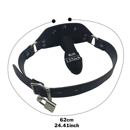 Ball Gag BDSM Toys - Inflatable Butt Plug Leather Buckle Oral Sex Toys