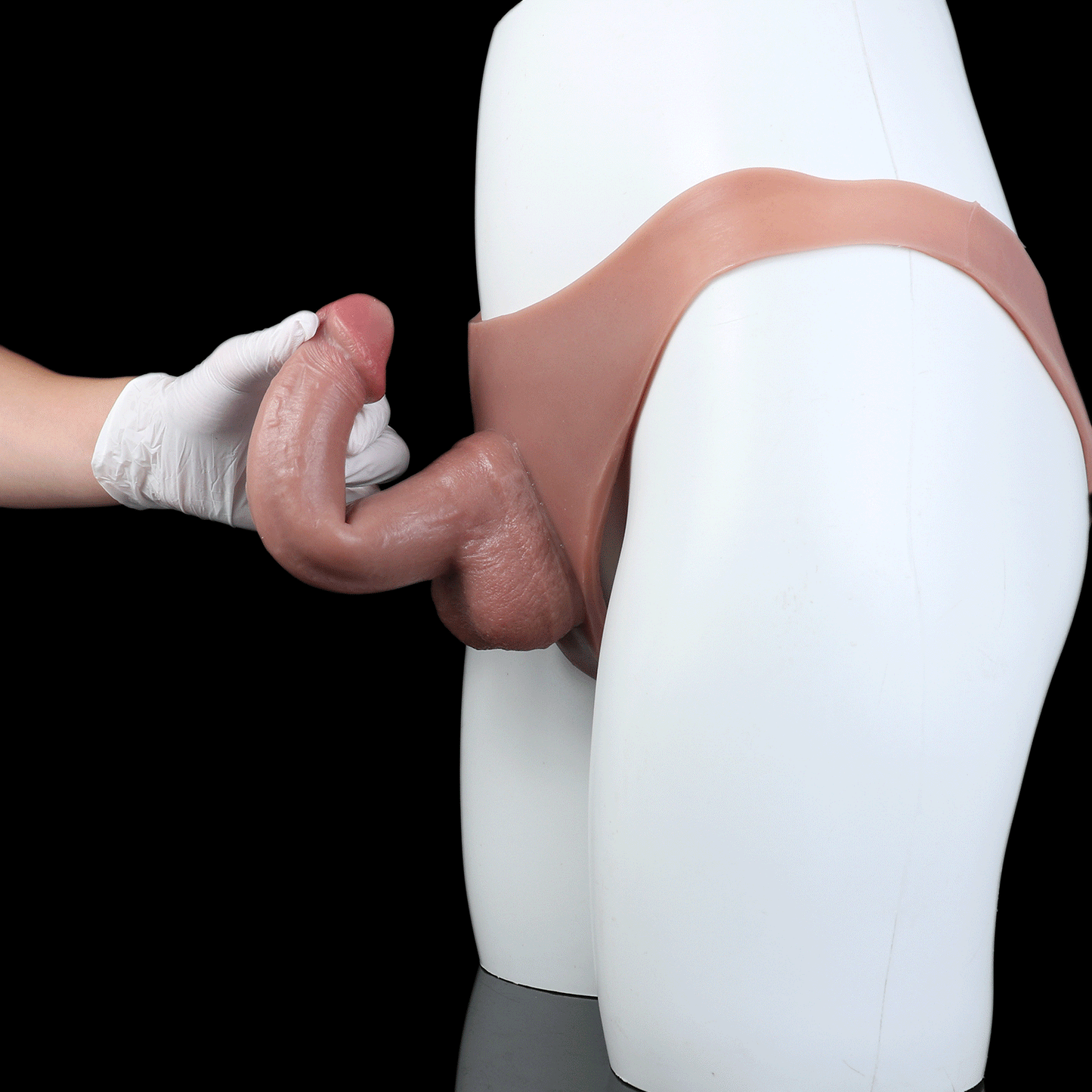 Realistic Strap-On Dildo with Silicone Briefs — Platinum Silicone Wearable Dildo for Women, Couples & Penis Extension