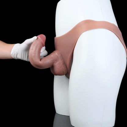 Realistic Strap-On Dildo with Silicone Briefs — Platinum Silicone Wearable Dildo for Women, Couples & Penis Extension