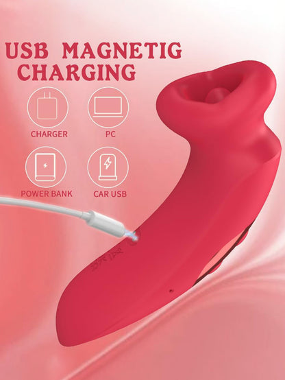 Mund-Oral-Klitoris-Stimulator - Zungenlecken, Saugen, Nippel, Klitoris-Vibrator, Rosenspielzeug