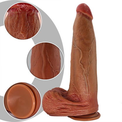 13 inch Huge Silicone Dildo for Women - Big Testicle Realistic Small Glans Thick Anal Masturbator