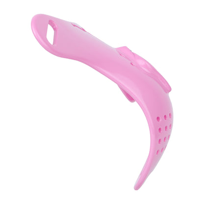 Pink Resin Female Chastity Belt with Stretch Band | Ventilated Orgasm Denial BDSM Toys