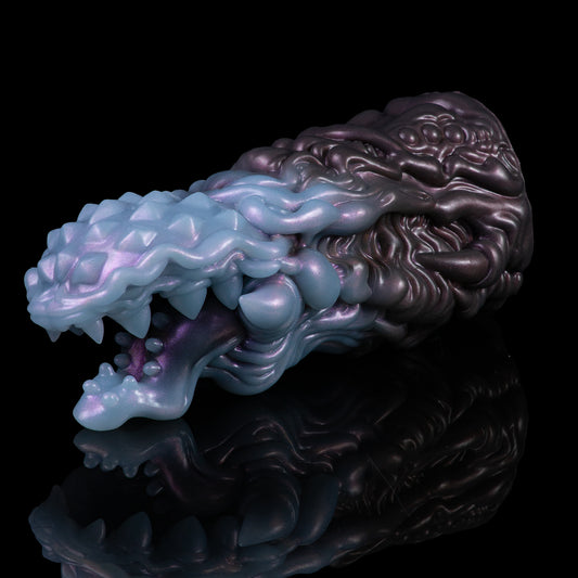 Void Predator Pocket Pussy — Dual-Tone Beast Jaw Silicone Masturbator with Spiked Exterior & Beaded Tongue Canal