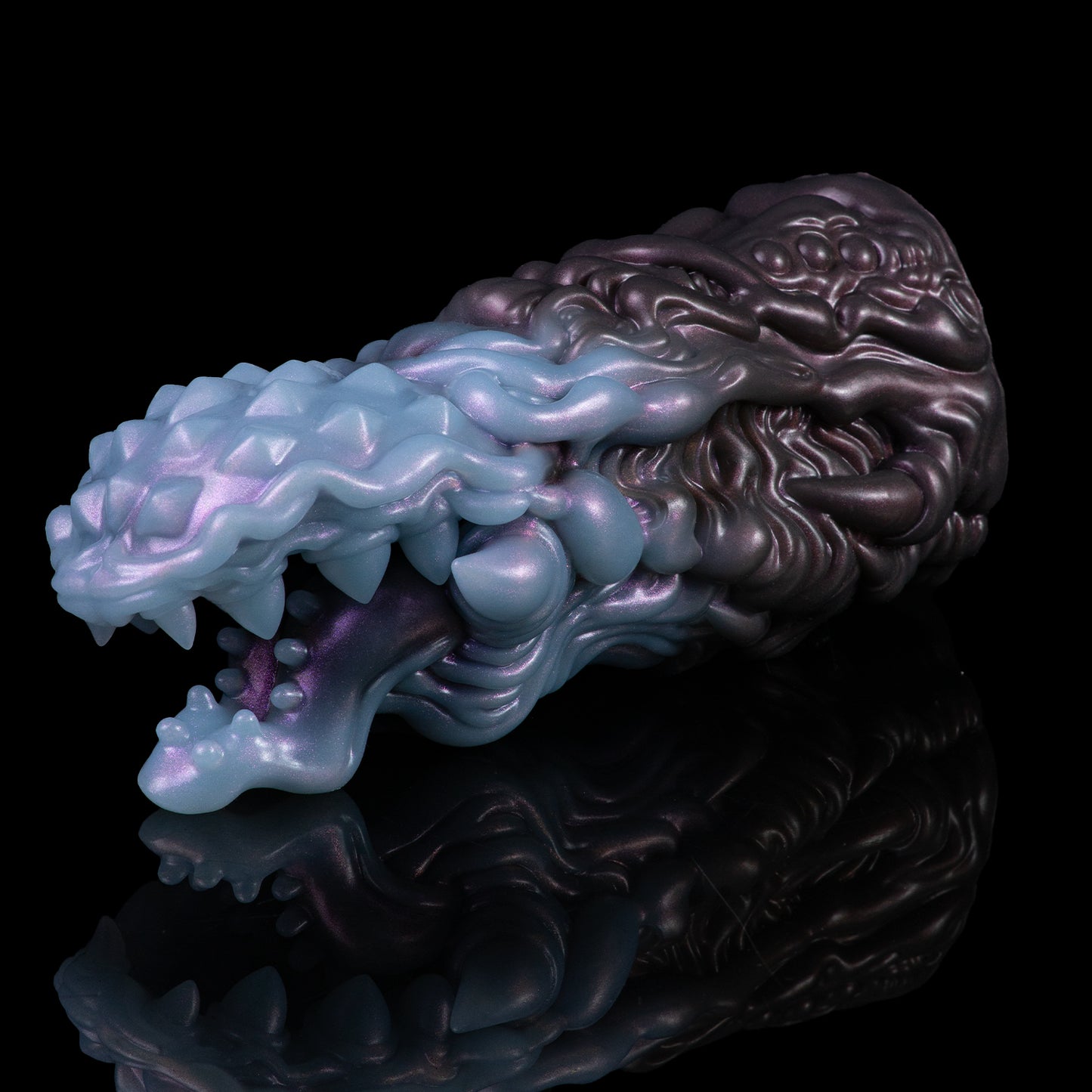 Void Predator Pocket Pussy — Dual-Tone Beast Jaw Silicone Masturbator with Spiked Exterior & Beaded Tongue Canal