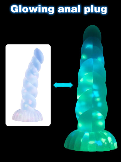 Exotic Realistic Dildos - Soft Silicone Dildo Suction Cup Butt Plug Glowing in Dark