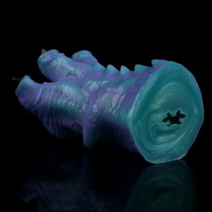 Dragon Claw Pocket Pussy — Platinum Silicone Fantasy Dragon Paw Masturbator with Scale Texture, Black Claws & Dark Red Accent