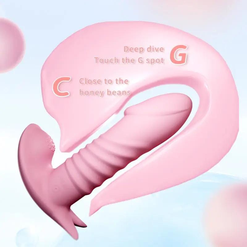 Domlust Thrusting Dildo Remote Control Panty Vibrator- 2cm Extension Distance for Extreme Sexual Enjoyment