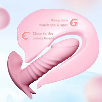 Domlust Thrusting Dildo Remote Control Panty Vibrator- 2cm Extension Distance for Extreme Sexual Enjoyment
