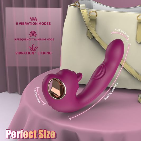 Fantasy Silicone Insertable Thrusting Dildo Vibrating Magic Wand – G-Spot Stimulating Female Toy