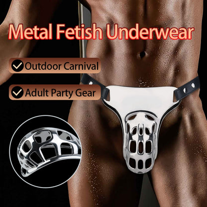 Hollow Stainless Steel Strap-on G-string – Male Bettie Bondage Metal BDSM Toys