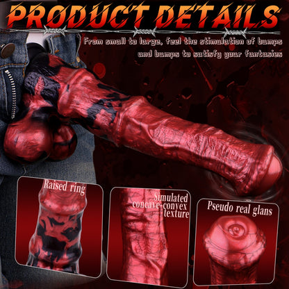 Blood-Red Monster Fantasy Animal Horse Cock - Female Vaginal Silicone Suction Masturbator