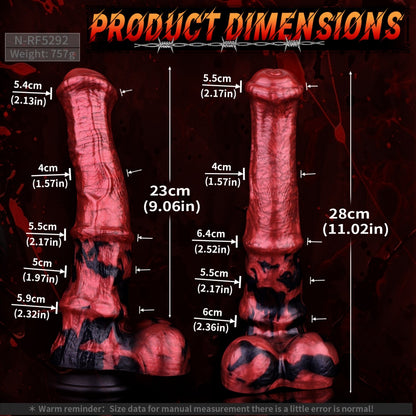 Blood-Red Monster Fantasy Animal Horse Cock - Female Vaginal Silicone Suction Masturbator