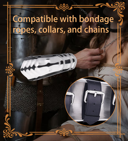 Metal 304 Stainless Steel Bondage Arm Cuffs – Heavy Metal BDSM Restraints for Kinky Couples & Roleplay