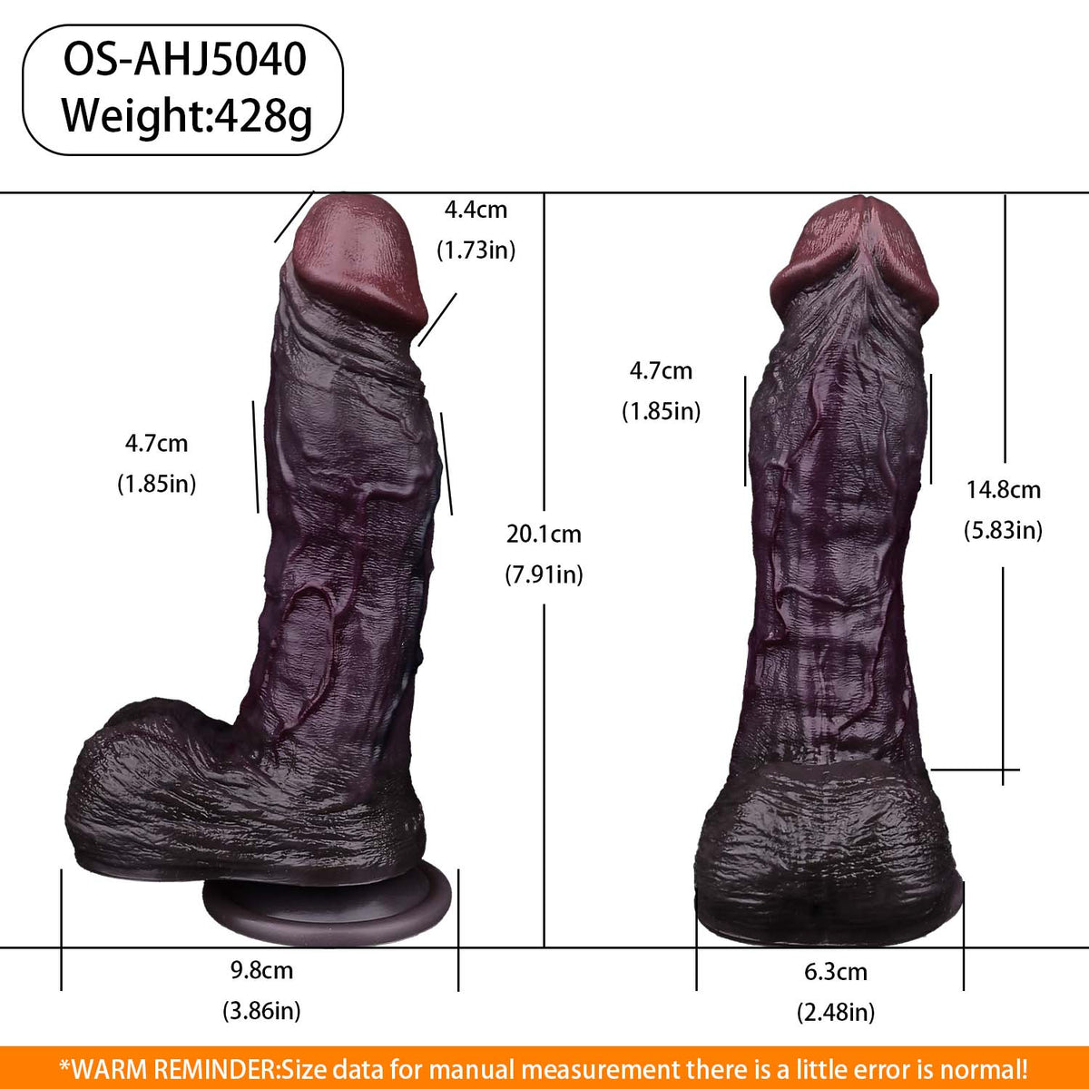 Realistic Black Dildo | Platinum Silicone Suction Cup Dildo with Skin Texture & Balls — Deep Brown Lifelike Cock for Solo, Couples & Hands-Free Play