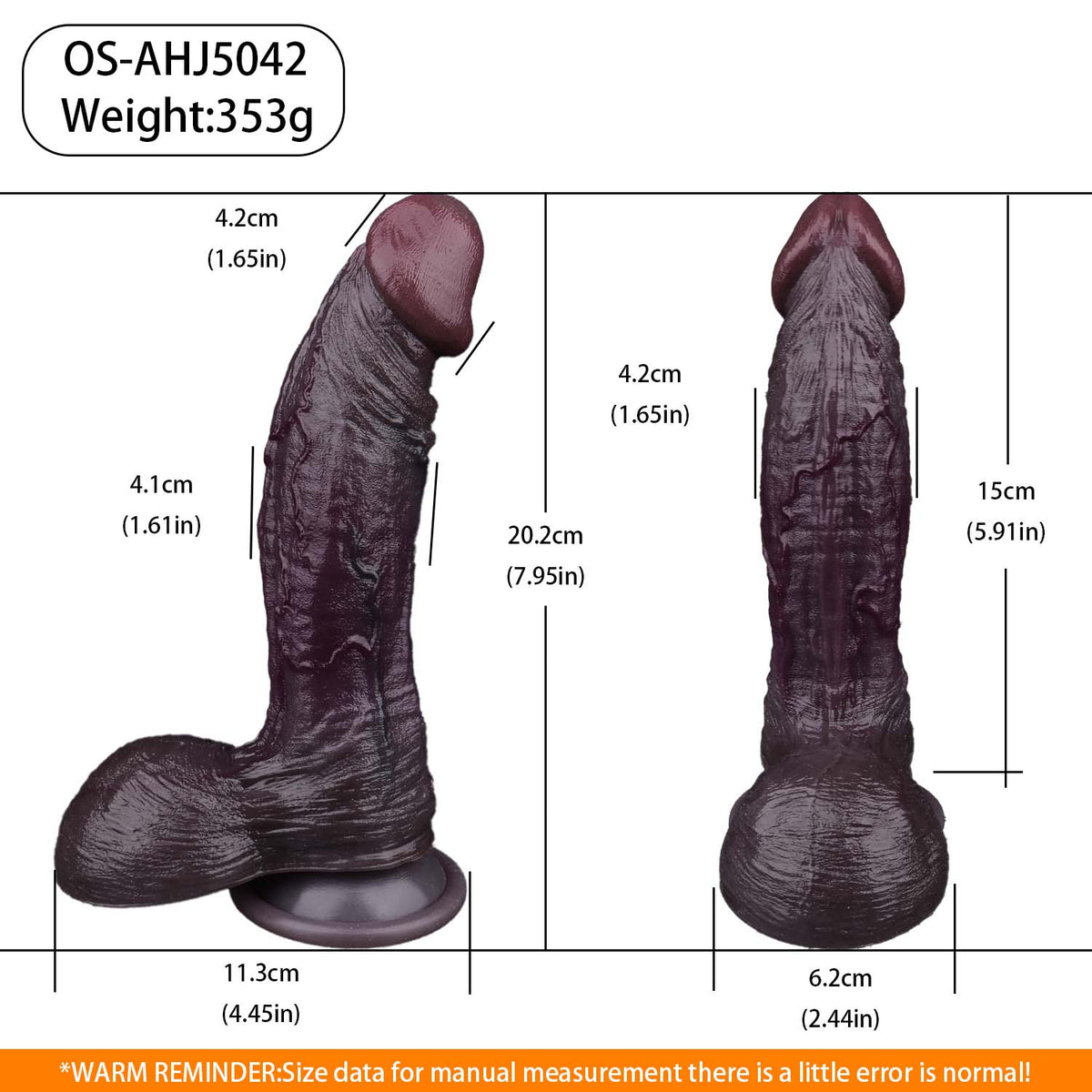 Huge Black Dildo | Dual-Layer Platinum Silicone Large Realistic Cock with Deep Vein Texture & Suction Cup — Extra Large Dark Dildo for Advanced & Size Queen Play