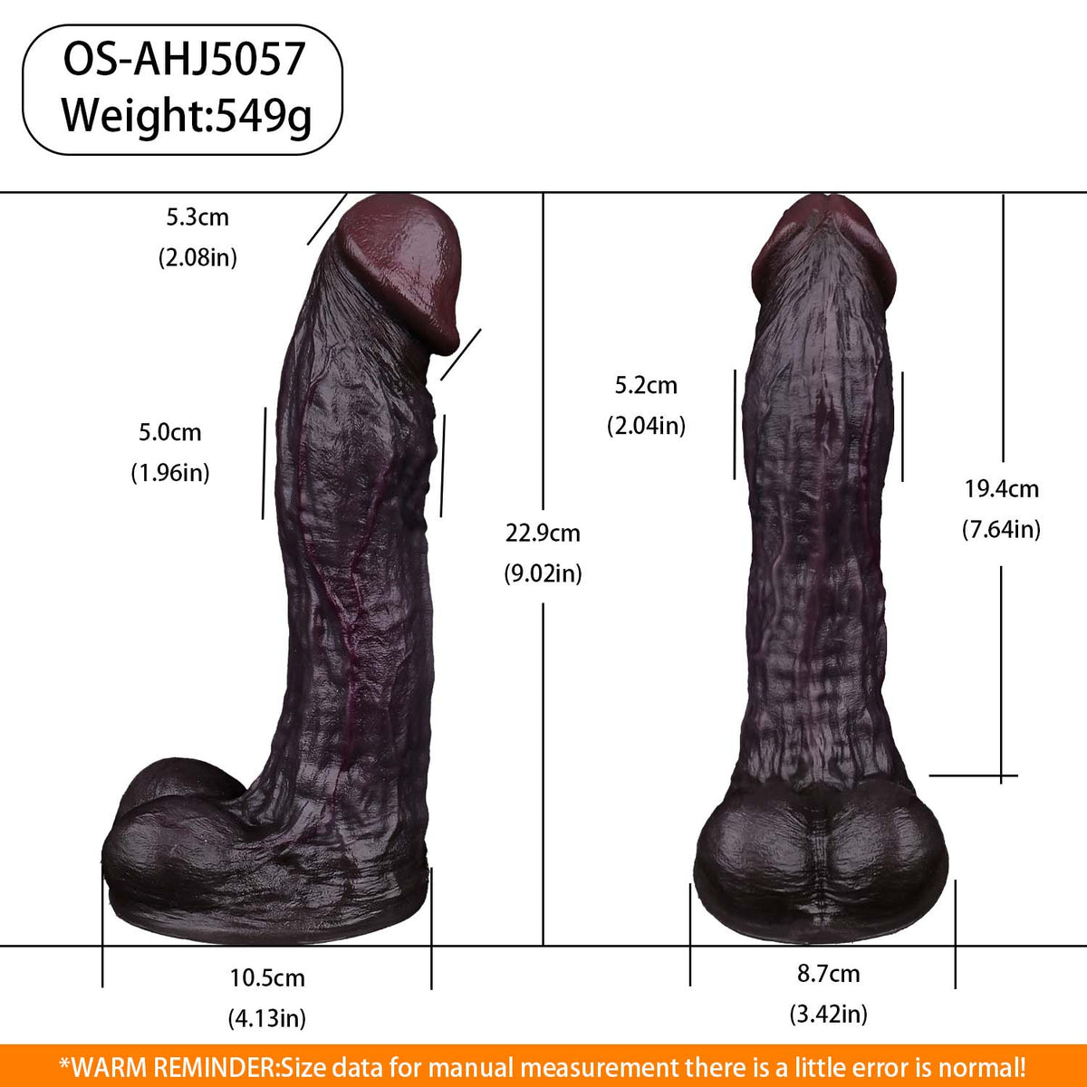Curved Black Dildo | Long Upward-Angled Shaft, Realistic Skin Texture & Anatomical Detail — Dual-Layer Platinum Silicone in Dark Chocolate Brown for G-Spot Curve Play