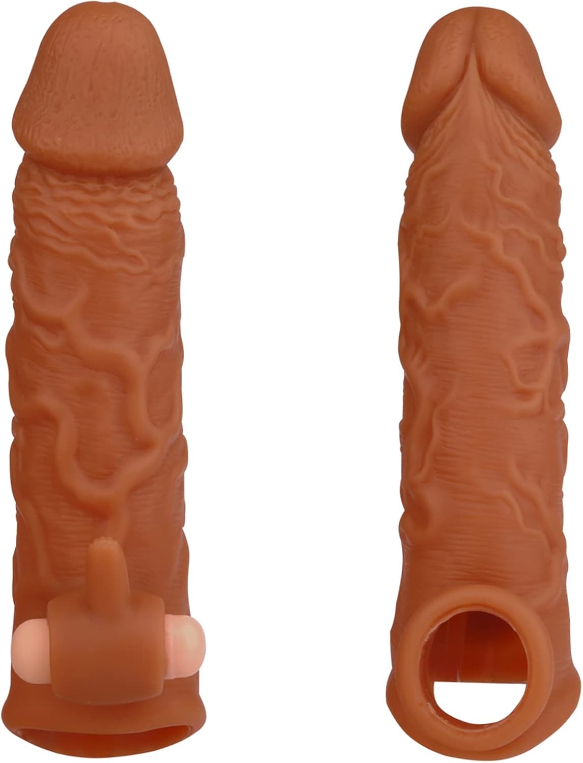 Life Size Penis Sleeve Condom - Vibrating Bullet Clit Stimulator Sex Toys for Men