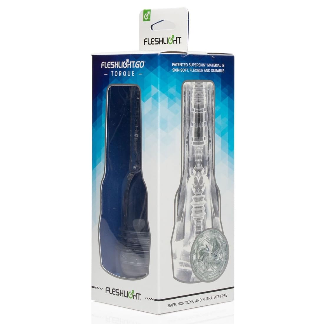 Fleshlight GO Torque - Pussy de poche compacte en gelée avec aspiration réglable - Masturbateur masculin de 8 pouces