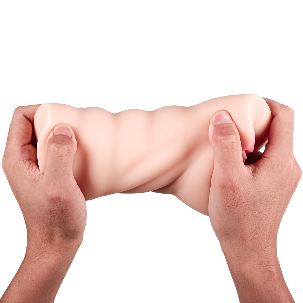 Realistic Labia Pocket Pussy Male Masturbation Cup - Soft Tight Penis Massage Sex Toy for Men