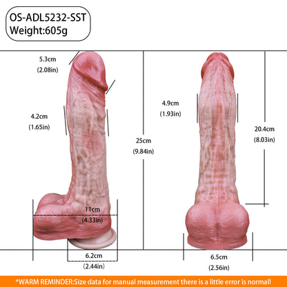 Lifelike Veined Realistic Dildo with Sculpted Balls & Wireless Remote for Hands-Free Shower & Harness Play