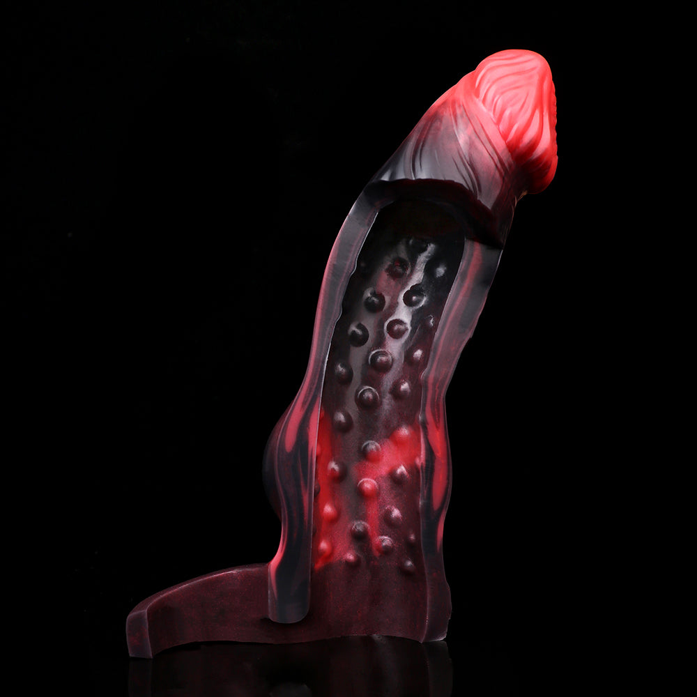 Horsedildo Cock Sleeve Vibrating Penis Sheath - Remote Control Fantasy Male Extension Vibrator