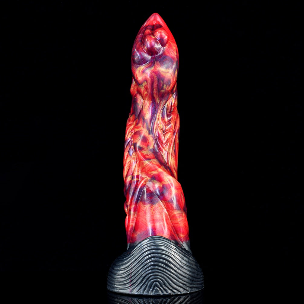 Fire Dragon Fantasy Monster Silicone Anal Dildo - Hands-Free Suction Cup Creature Cock for Female Masturbation