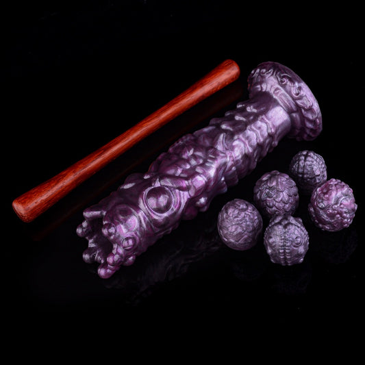 Gode Ceinture Ovipositeur Fantaisie – Pénis de Monstre Créature avec des Œufs en Silicone | Jouet Sexuel Fétiche pour Femmes