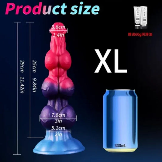 Monster Bead Silicone Dog Knot Dildo - Vaginal Insertion with Expansion Stimulus Masturbation Tool