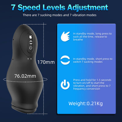 Handheld Blowjob Male Masturbator - Vacuum Sucking Penis Masturbation Vibrator Sex Toys for Men