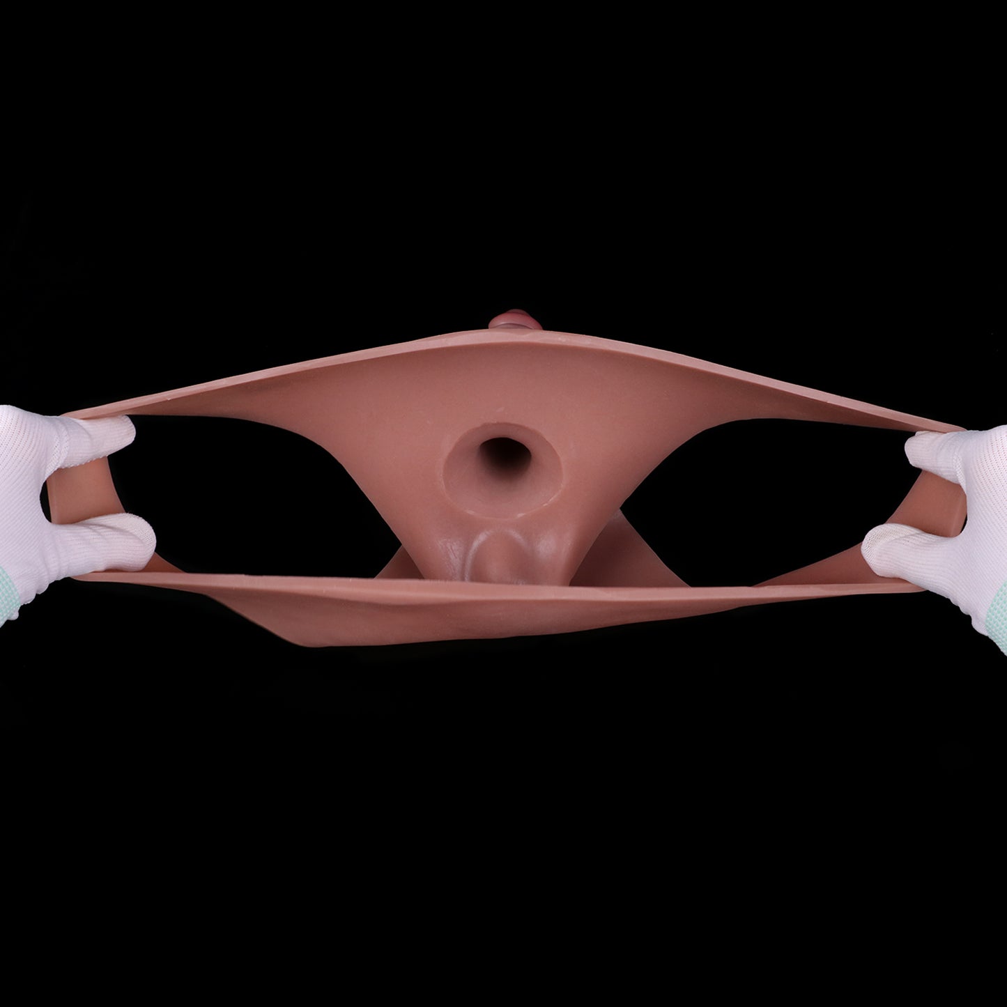 Realistic Bareskin Male Hollow Dildo Underwear - Small Glan Big Thick Penis Sleeve Extender Pant