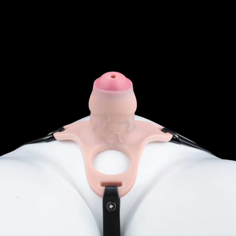 Cage de chasteté masculine réaliste en silicone épais – Dispositif de rétention du sperme et de contrôle de l'orgasme
