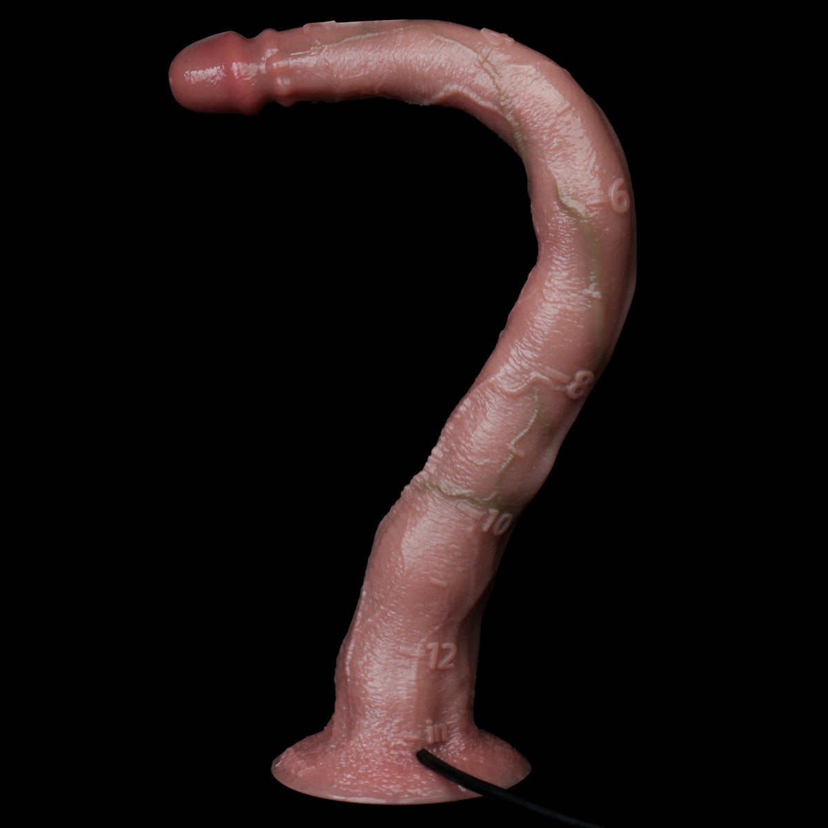 See Inside Long Dildo | Endoscope Camera Realistic Shaft — 3MP HD Lens, 8-LED Ring Light, App-Connected, IP68 Waterproof & Suction Cup Base in Platinum Silicone