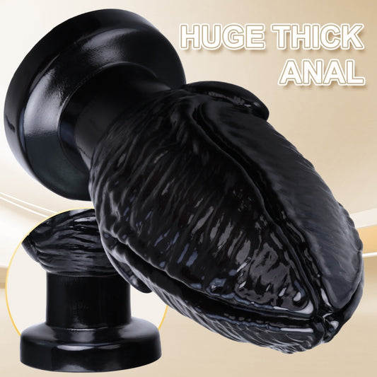 Fantasy Blooming Anal Riesiger dicker Dildo – Ausdehnbarer Buttplug aus schwarzem Silikon im Fisting-Stil