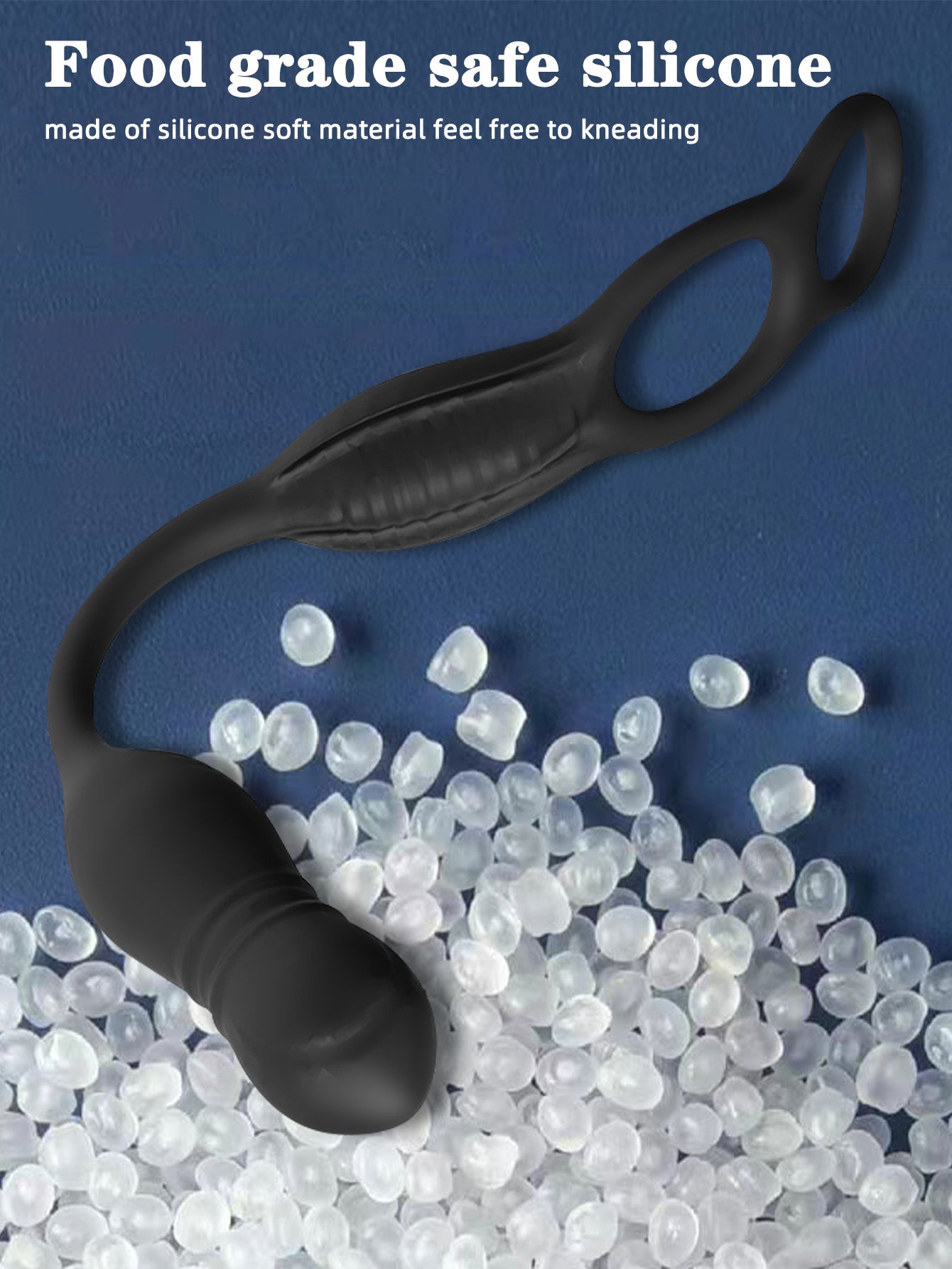 Vibrierender Penisring, stoßender Analdildo – Fernbedienung für Vagina und Analstreichler, Sexspielzeug für Paare