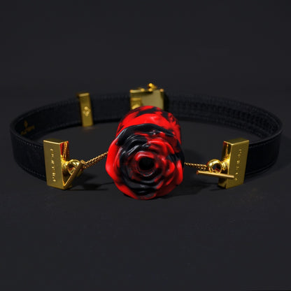Bâillon-boule en silicone rouge et noir avec sangle Lust Fantasy - Jouet BDSM érotique pour bondage féminin