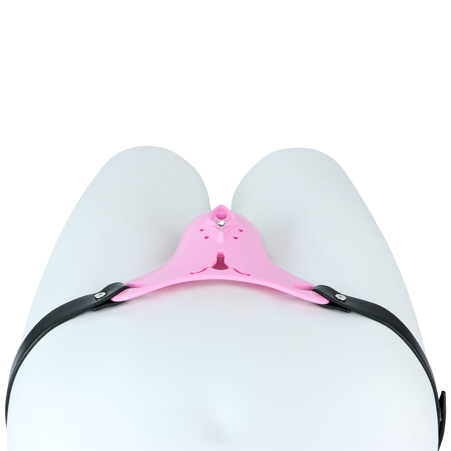 Pink Resin Female Chastity Belt with Stretch Band | Ventilated Orgasm Denial BDSM Toys