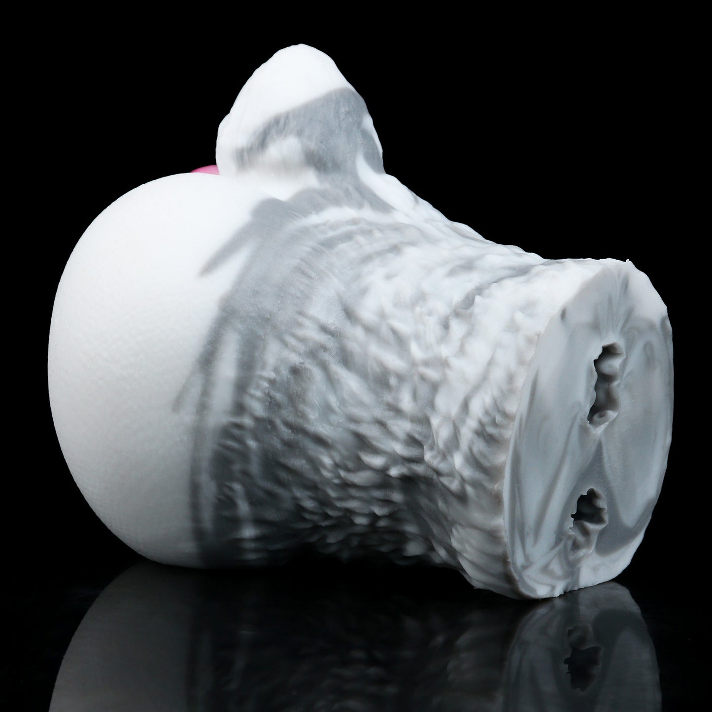 White Rabbit Pocket Pussy — Platinum Silicone Fantasy Bunny Masturbator with Dual-Channel Texture & Pink Accent Design