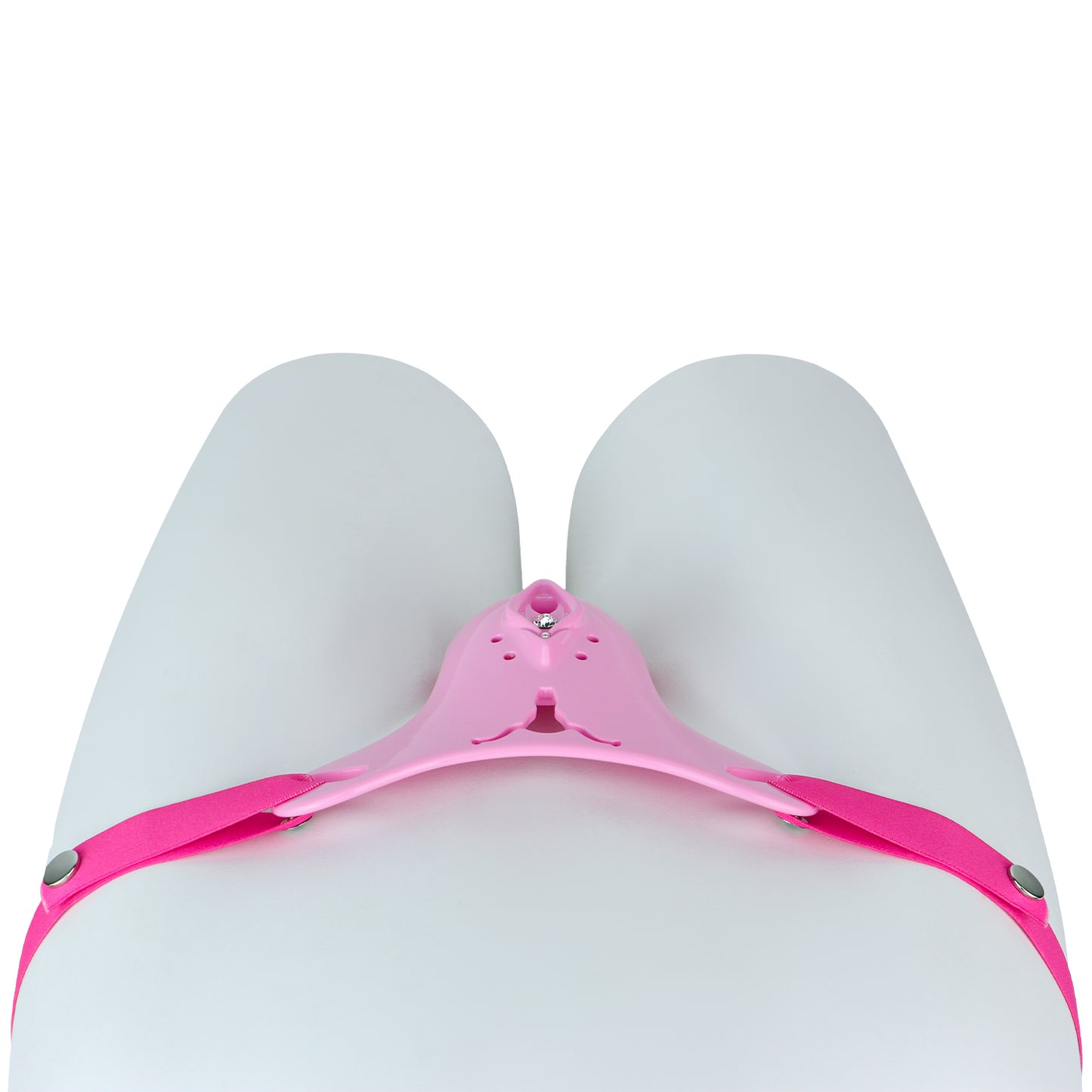 Pink Resin Female Chastity Belt with Stretch Band | Ventilated Orgasm Denial BDSM Toys